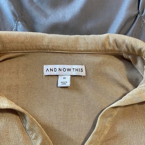 Tops Gold Long Sleeve Button Up Bodysuit Poshmark